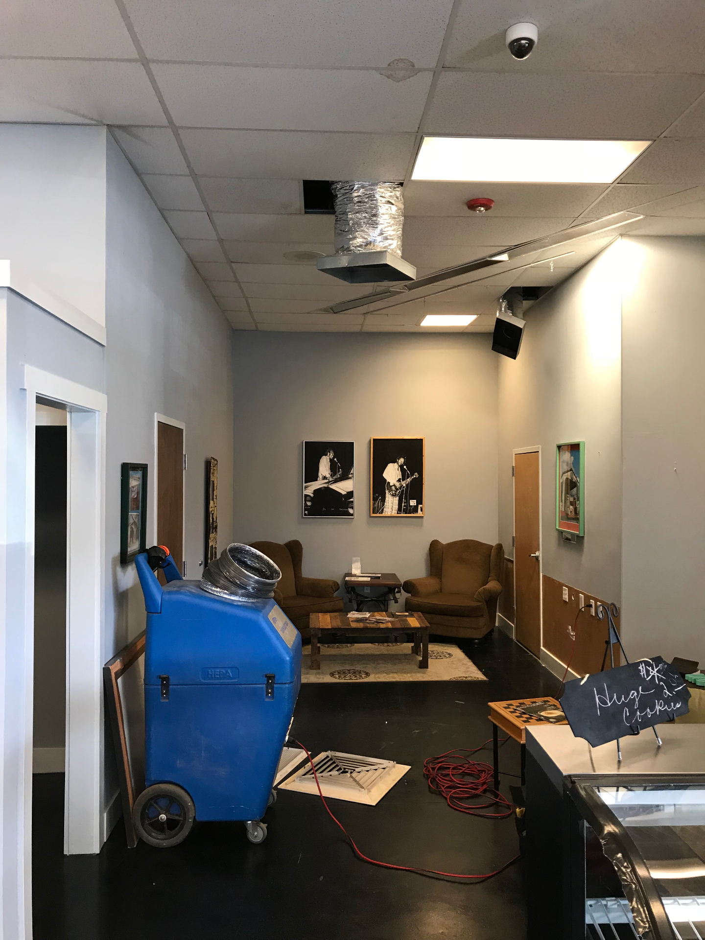 Restaurant interior — HEPA negative-air vent cleaning