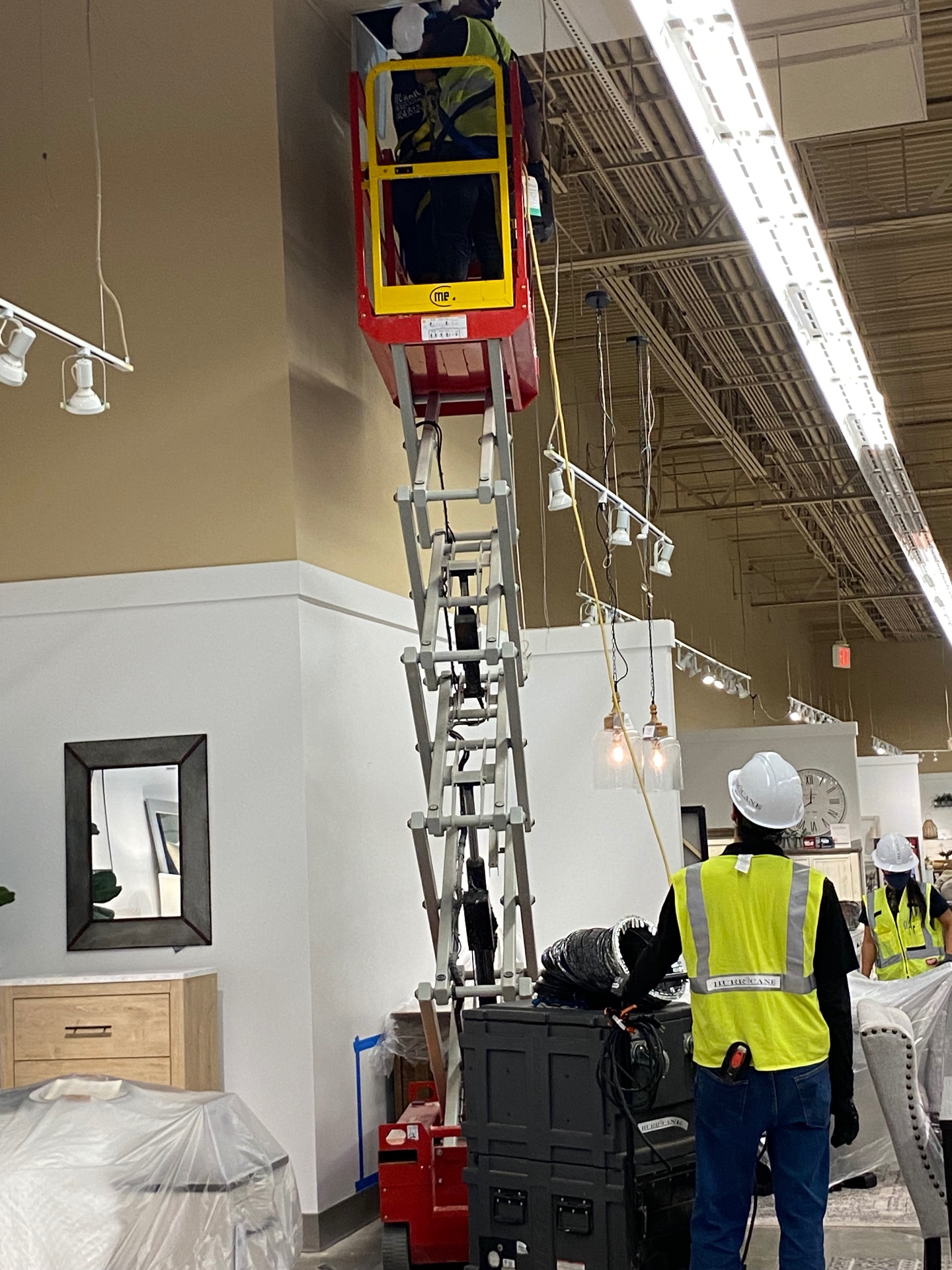 Ashley HomeStore — high-wall duct access detail