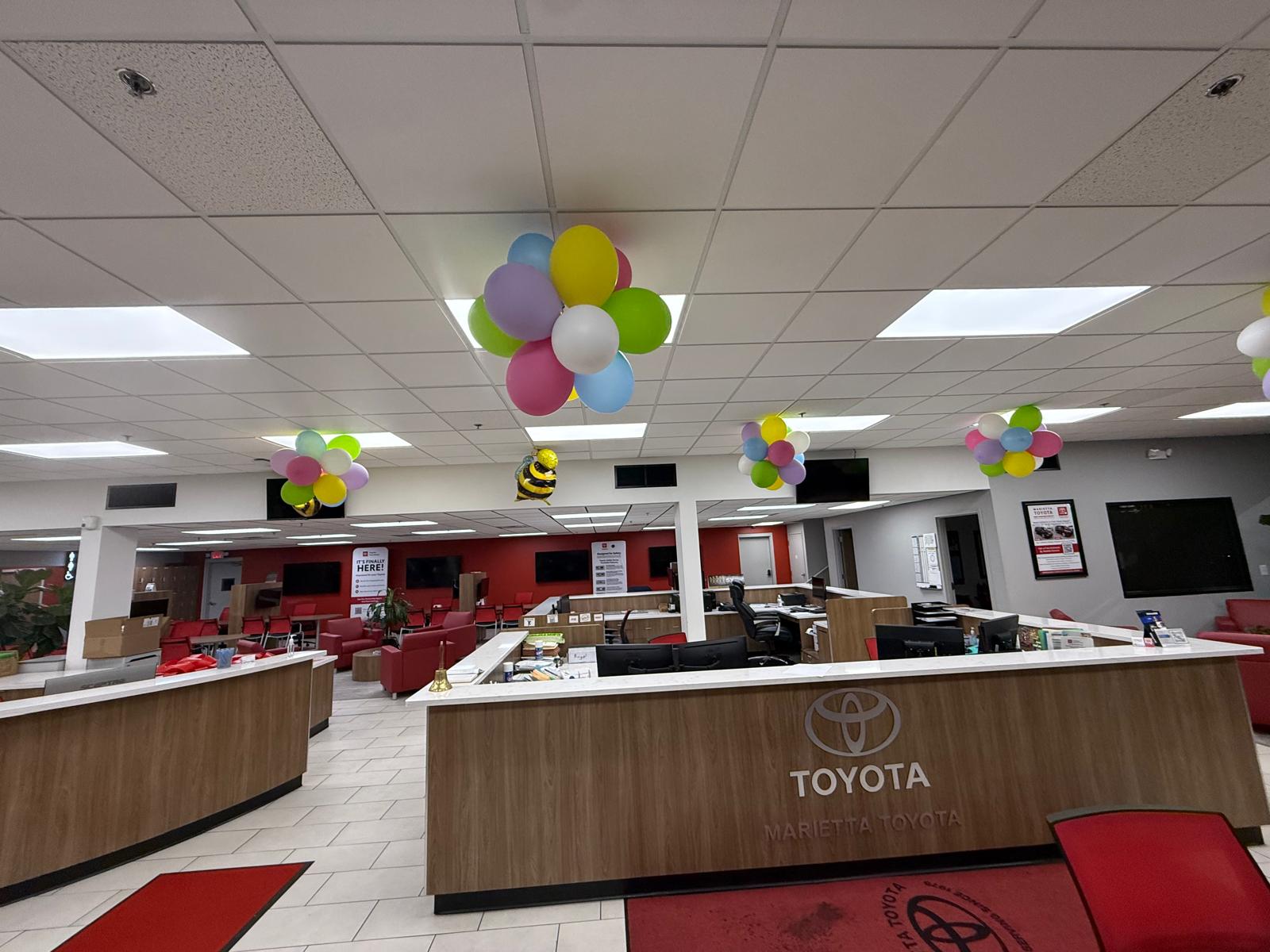 Marietta Toyota showroom — sales floor and reception before HVAC service