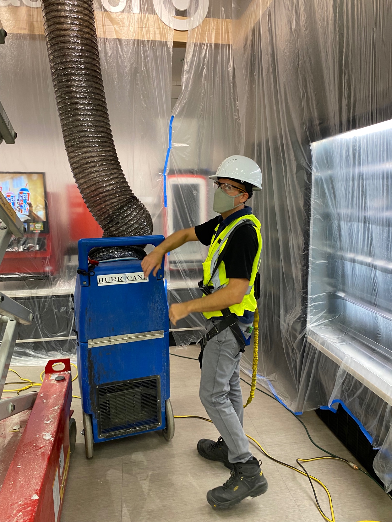 Containment & negative-air remediation setup