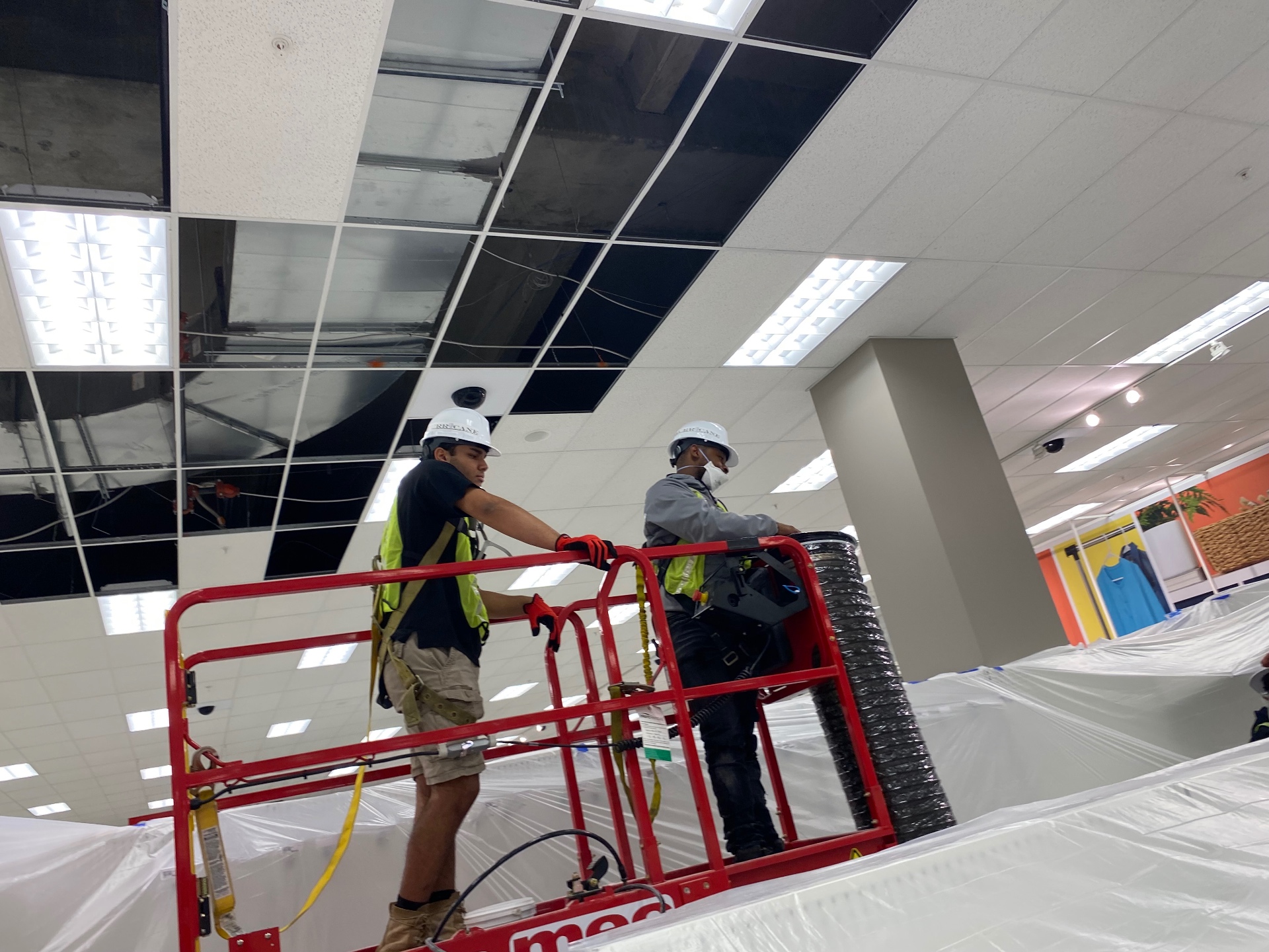 Target — ceiling tile removal & overhead duct access