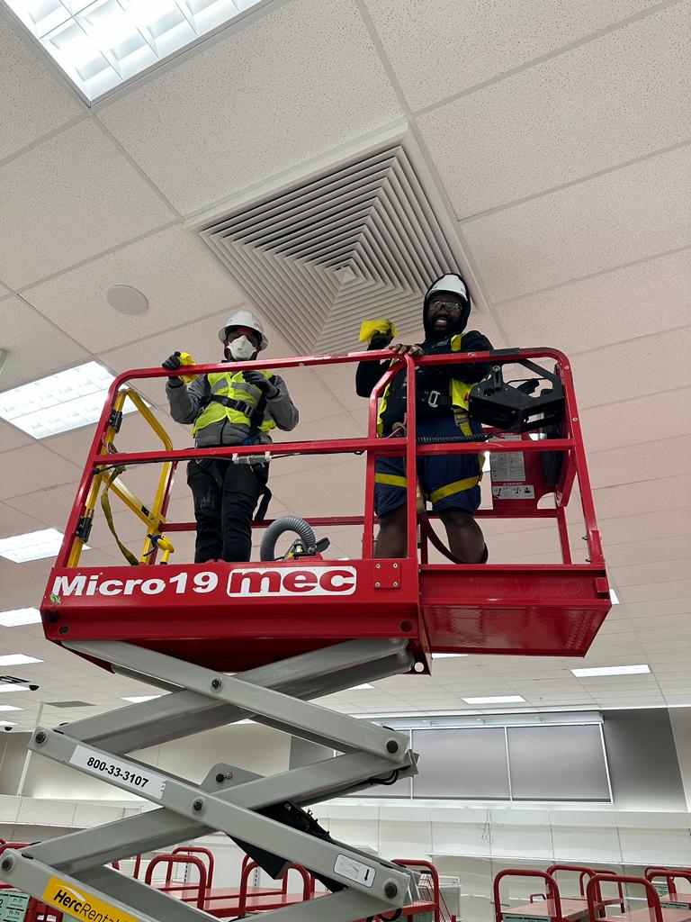 Target — two-person aerial vent service