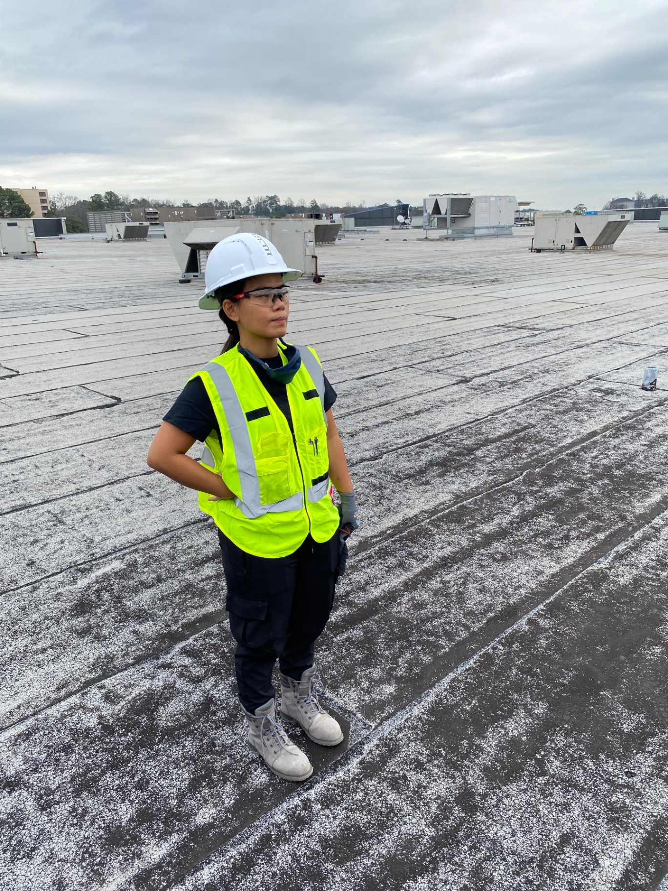 Rooftop HVAC inspection — commercial building survey